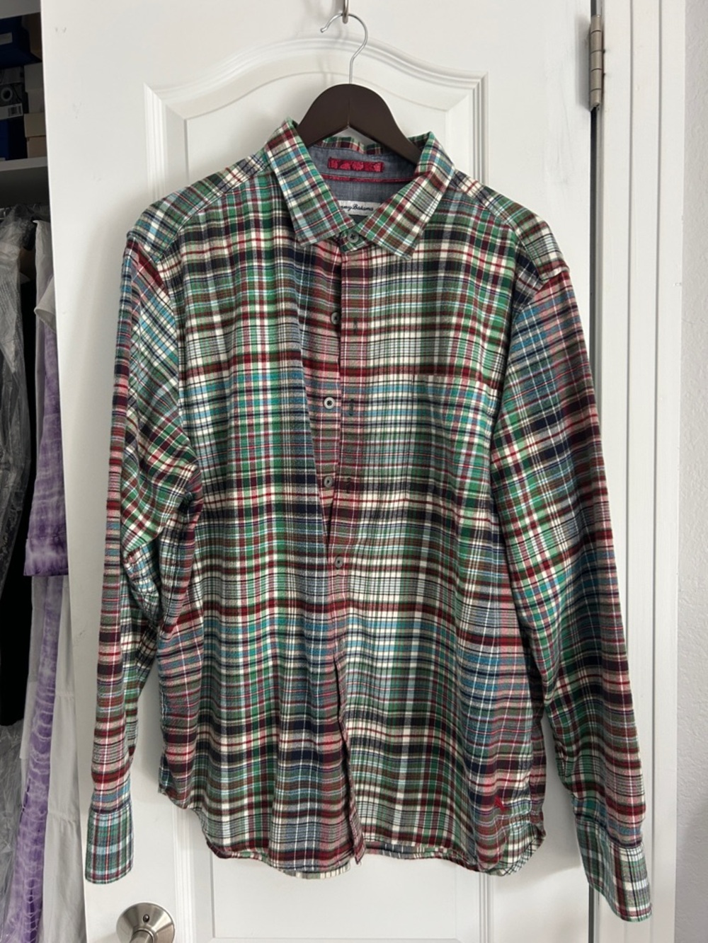 Mens Tommy Bahama plaid flannel button down